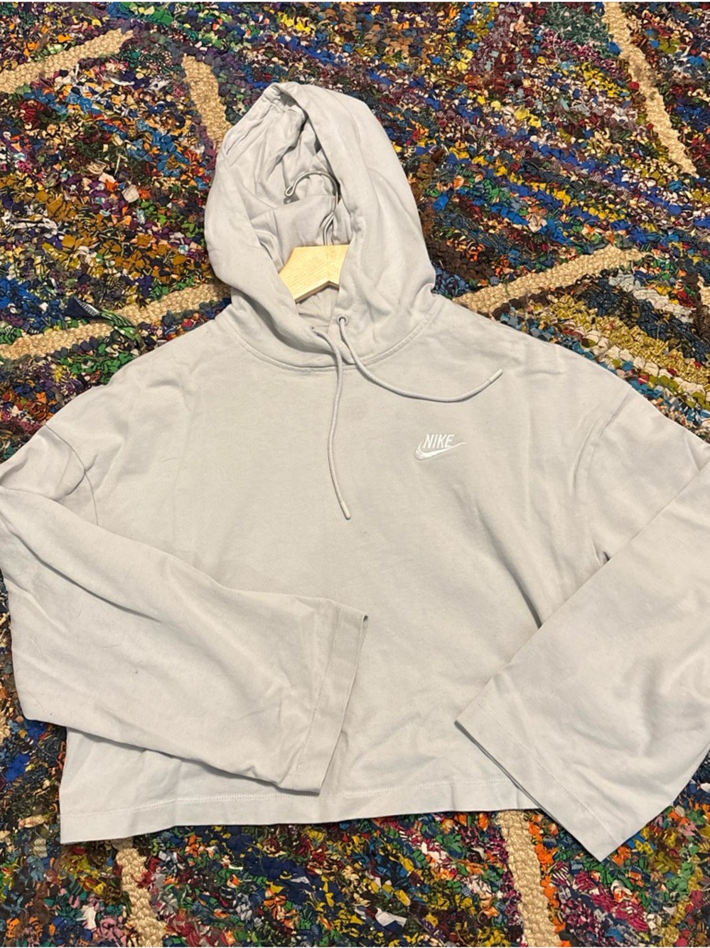 Nike Light Gray Women's Hoodie Sweatshirt